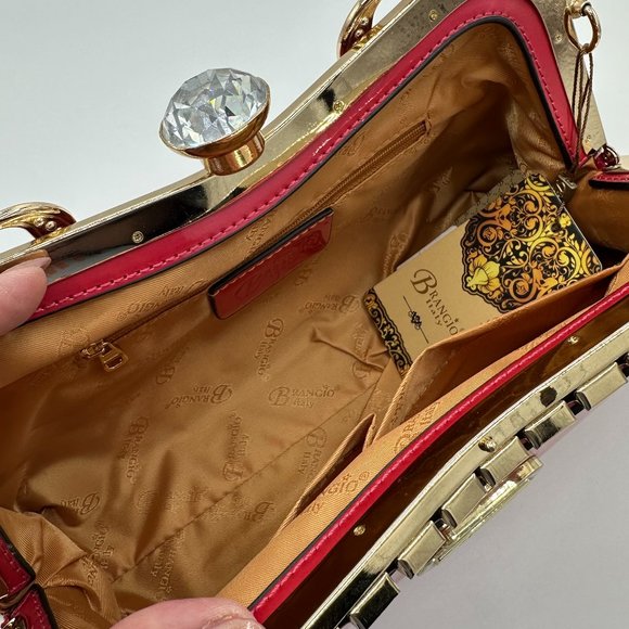 NWT Brangio Italy Starry Embrace Metallic Clutch/Crossbody - Rose - Picture 12 of 15